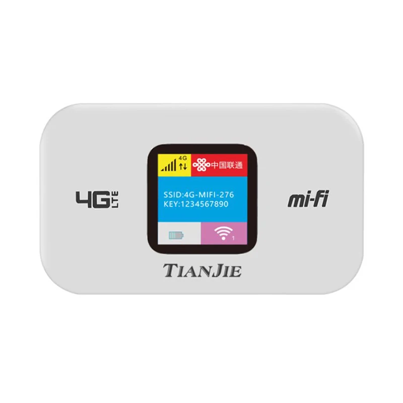 TIANJIE High Speed 4G WIFI Router Modem Pocket Hotspot Portable Wi-Fi Travell Partner Unlocked 150Mbps Sim Card Slot