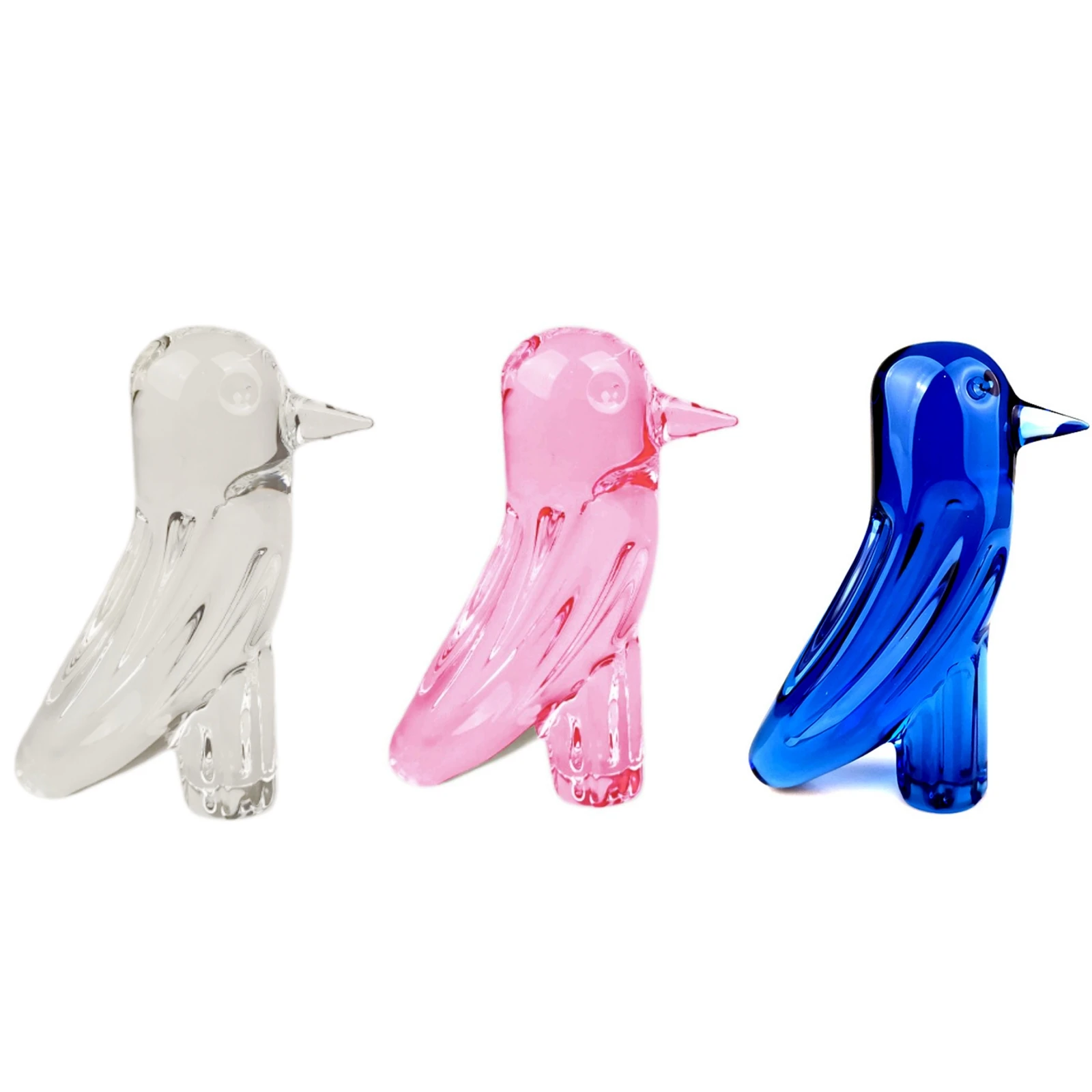 

Glass Crystal Bird Animal Figurines Vibrantly Ornaments Statues Pink Blue White Bird Figurine Sculpture Art Craft Desktop Decor