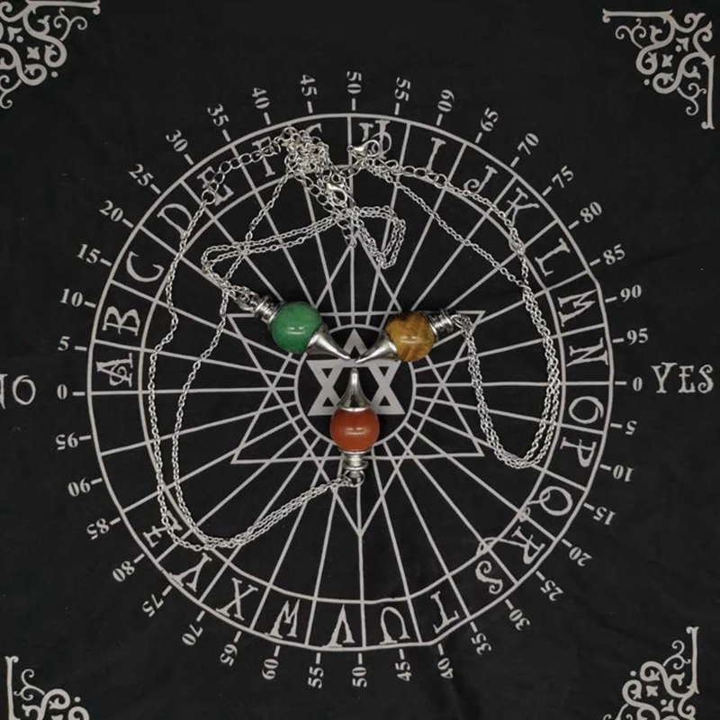 30x30cm Tarot Tablecloth Pendulum Pentacle Runes Tarot Altar Tablecloth Divination Altar Tarot Card Cloth Game Mat Black