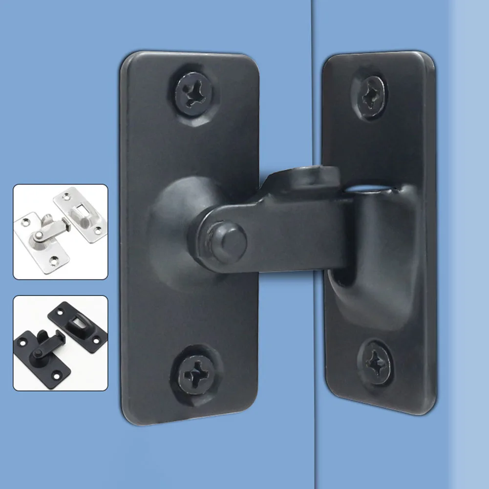 Door Lock With 4 Screw 90 Degree Barn Door Latch Bolt Hook Latch Drawers Cabinet Locks Right Angle Sliding Gate Lock Hardware
