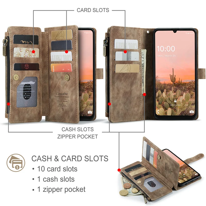 Leather Wallet Card Phone Case with Enhanced Protection and Stylish Design
