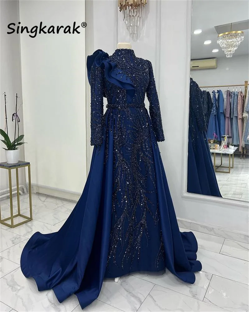 Pink Classic Mermaid Evening Dresses Open Split with Skirt 2025 Dubai Formal Gowns for Women Party LA72111