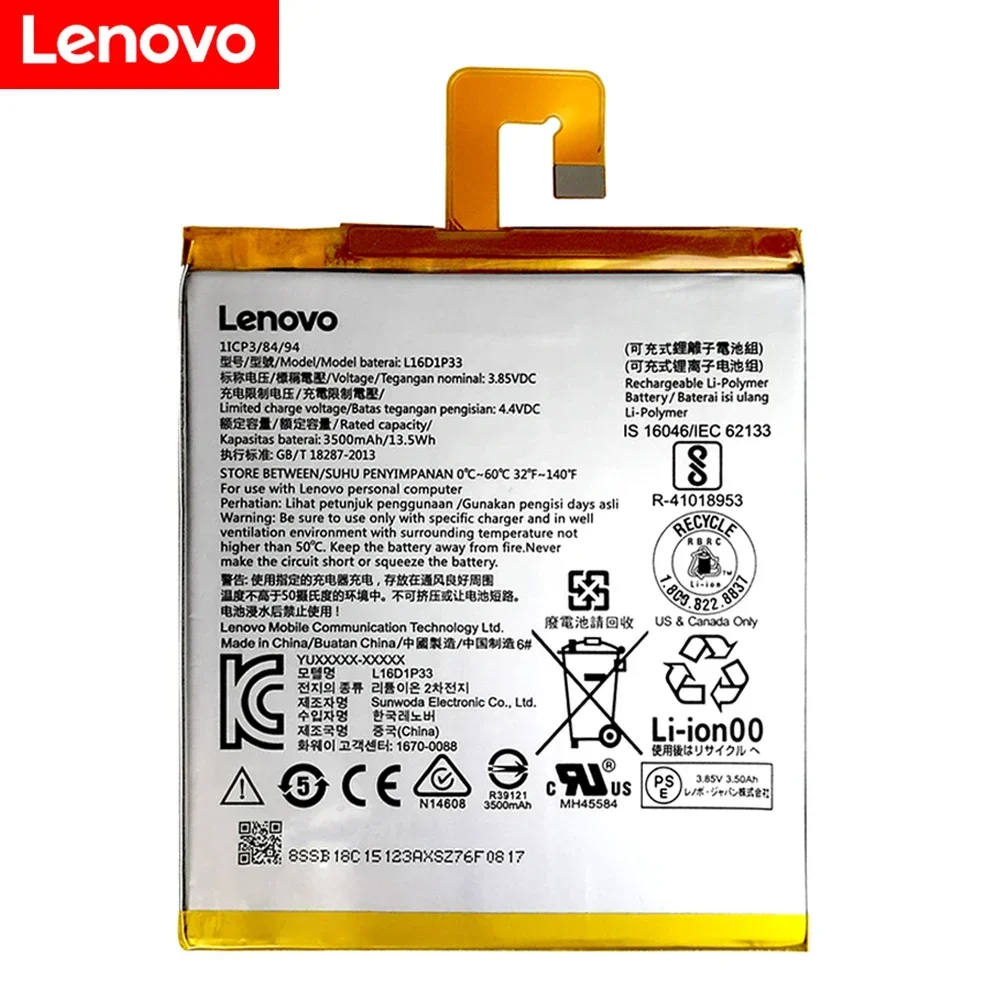 100% Original NEW High Quality 3500mAh  L16D1P33 Battery For Lenovo TAB 7 TB-7504N TB-7504F 7504X Batteries+ Tools