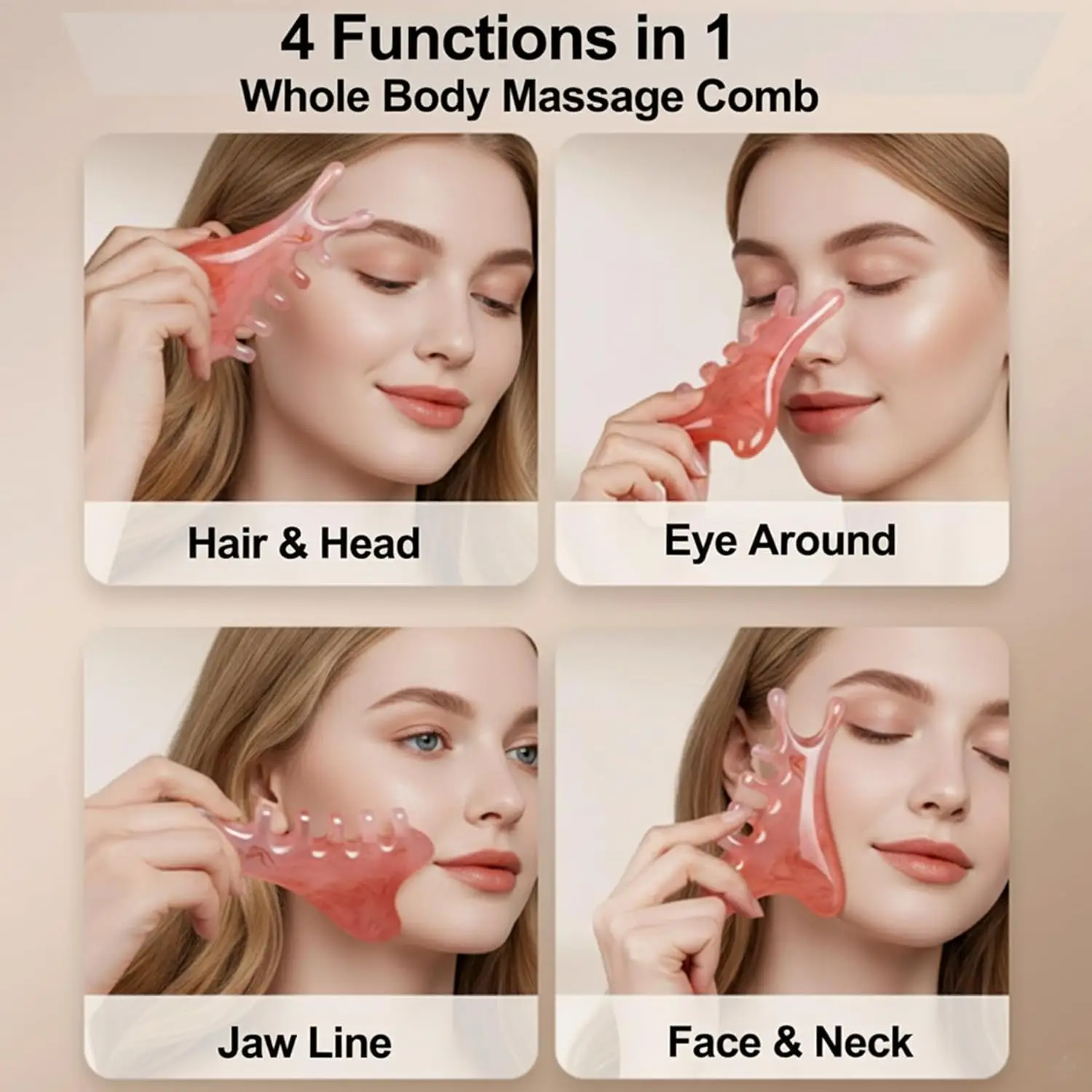 Head Scalping Massage Tool Comb for Hair Head Face Eye Neck Resin Body GuaSha Tool Relieve Stres Promote Lymphatic Circulation