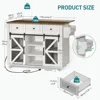 Kitchen Island with Storage, Kitchen Cart with Charging Station, Rolling Kitchen Island Table with Drop-Leaf, 3 Drawers 6