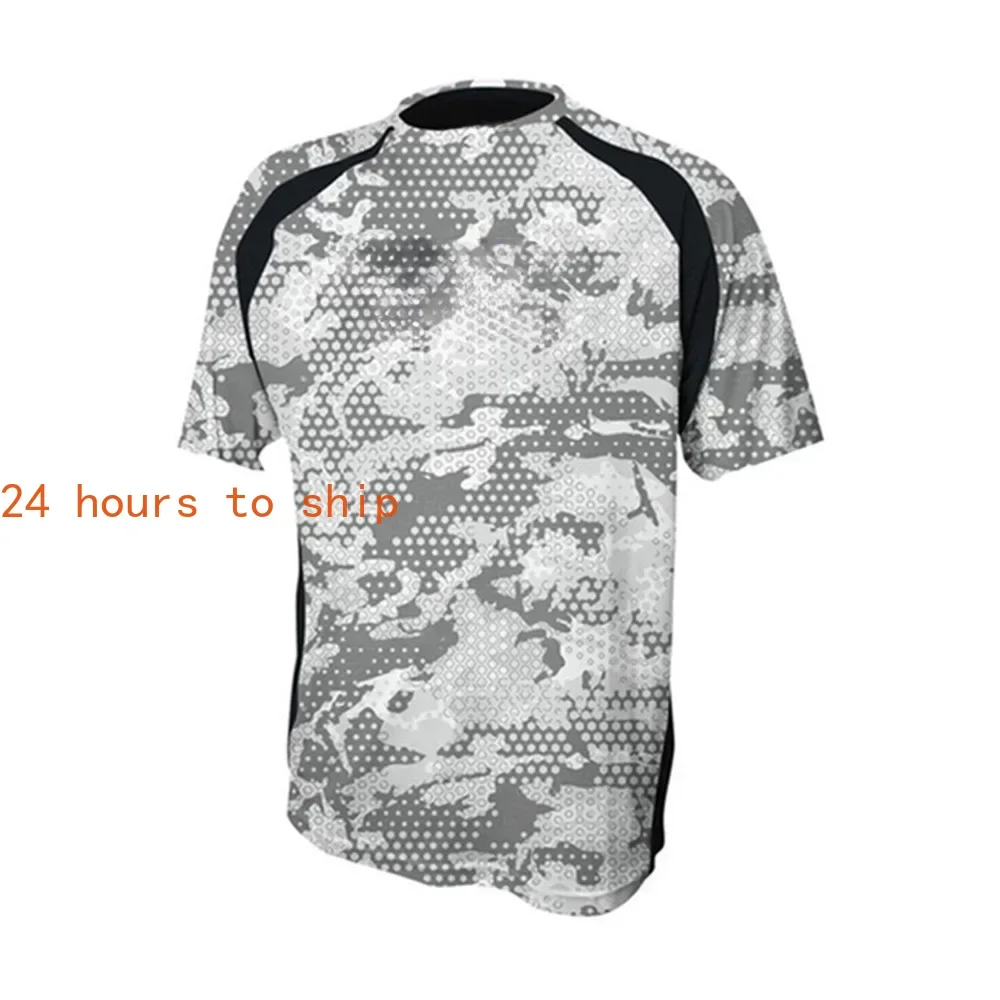 Fishing T-Shirt Short-sleeve Jerseys Mens Angler Clothes UPF 50 Summer Sun Protection Outdoor Sport Fishing Shirts