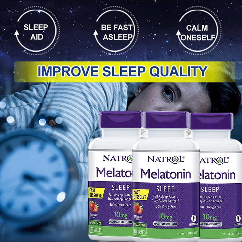 10mg Melatonin Capsules Vitamin B6 Help Deep Sleep Save Insomnia Fast