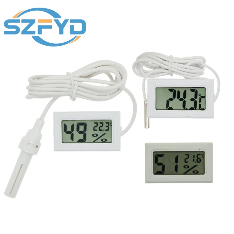 Thermometer Sensor Hygrometer Gauge Refrigerator Aquarium Monitoring Display Humidity Detector Mini Convenient Digital LCD