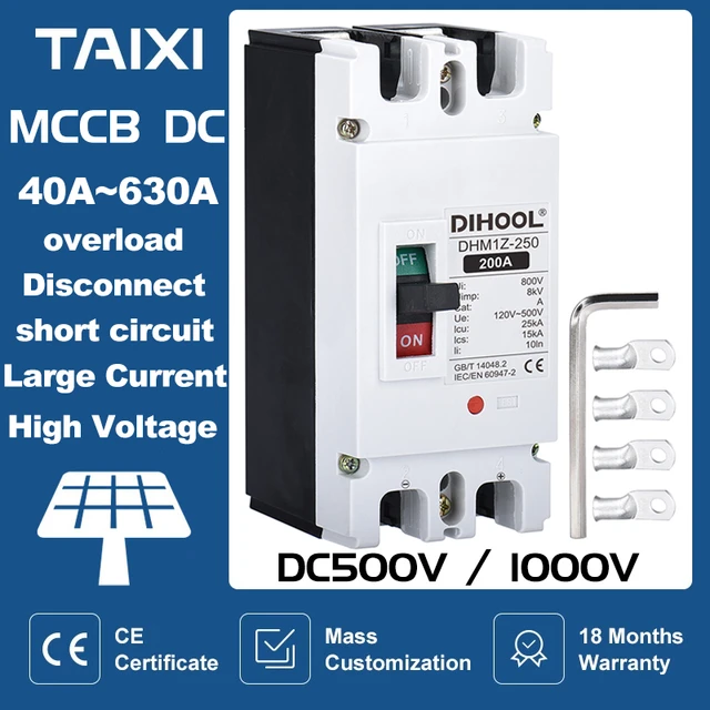 Taixi – Disjoncteur Photovoltaïque Solaire Mccb 500v 1000v Cc