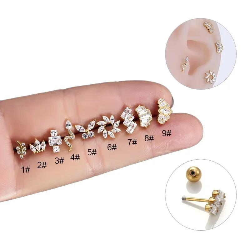 

Женские серьги-гвоздики из нержавеющей стали с цирконом, 2 шт., 20 г, 2023