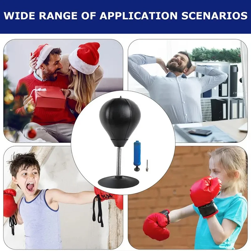 Desk Punching Bag Desktop Toys with Strong Suction Cup Stress Relief Boxing Ball Thai Sports Equipment Kids Adults Relax