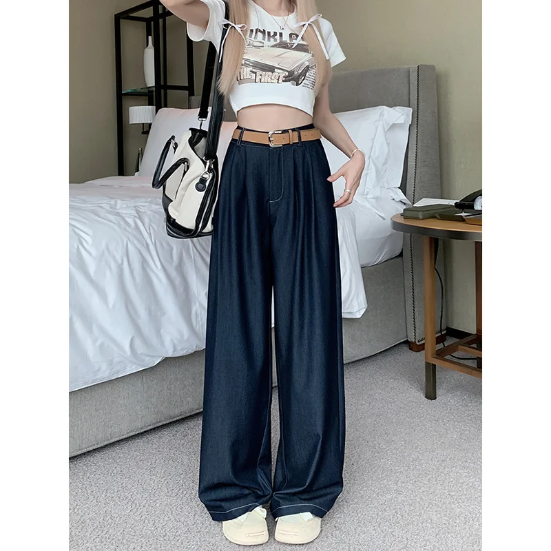 Casual Pants For Women's Summer 2023 New High Waisted Wide Leg Suit Pants Ins Women Straight Pants