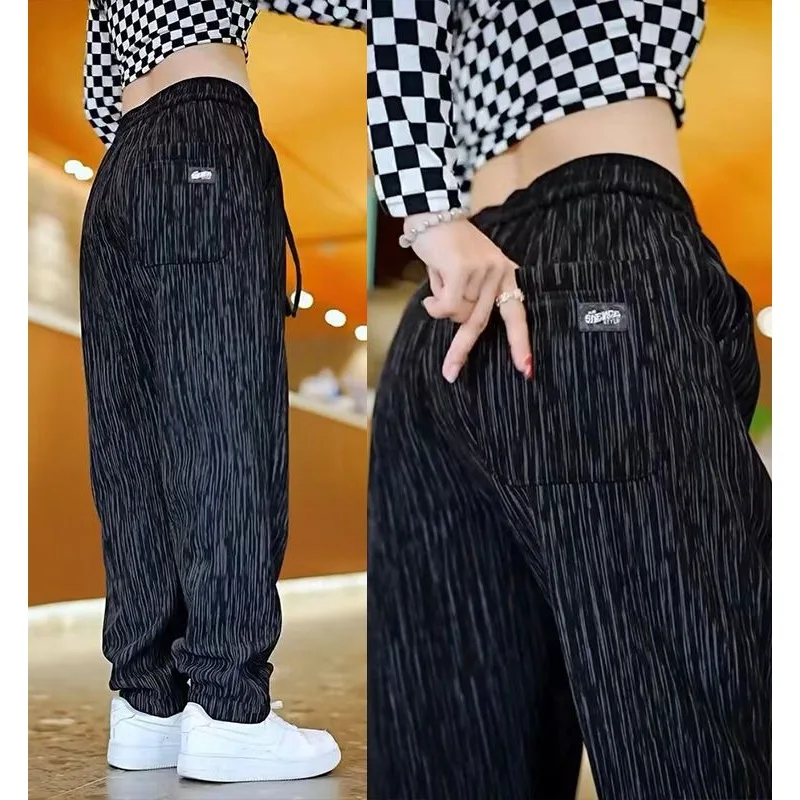 Men's Casual Pants Summer New Handsome Harun Sports Pants Simplicity Sagging Sensation Comfort Loose Fitting Breathable Stripe