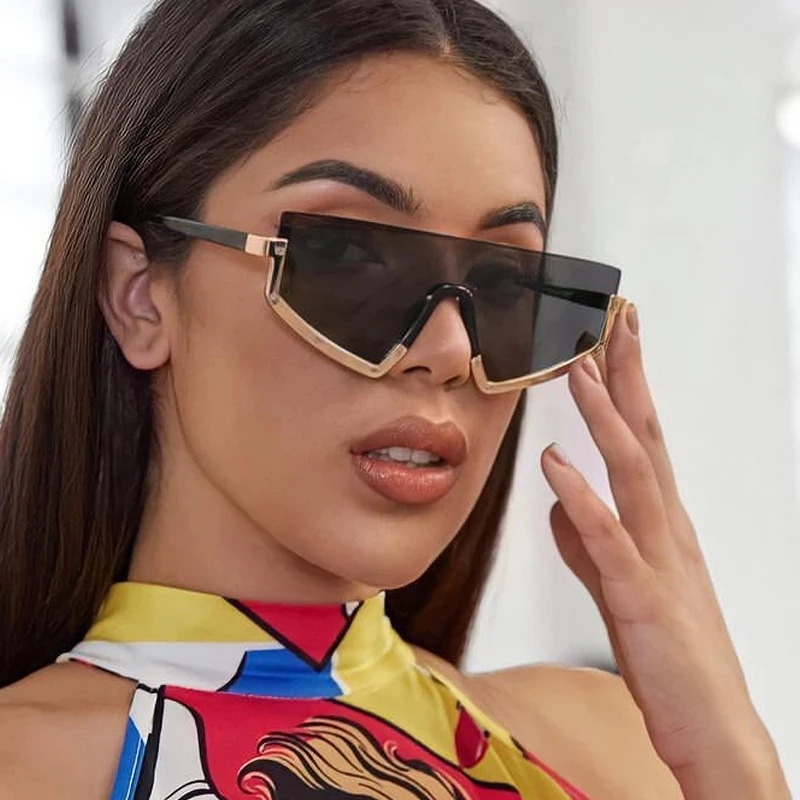 

Rimless Sunglasses Women Luxury Brand Half-Frame For Men Square Sun Glasses UV400 Female Oculos Shades Retro Eyewear