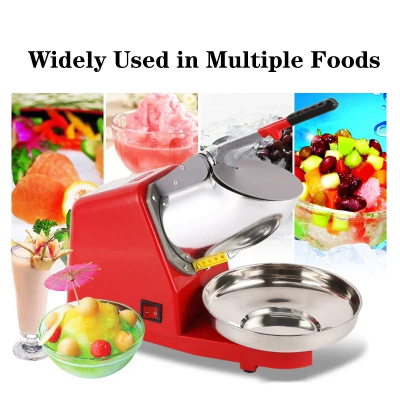 85KG/H Electric Ice Crusher Machine Double Knife Commercial Snow Shaved Household 380W High Power Milk Tea Shop ice crusher machine