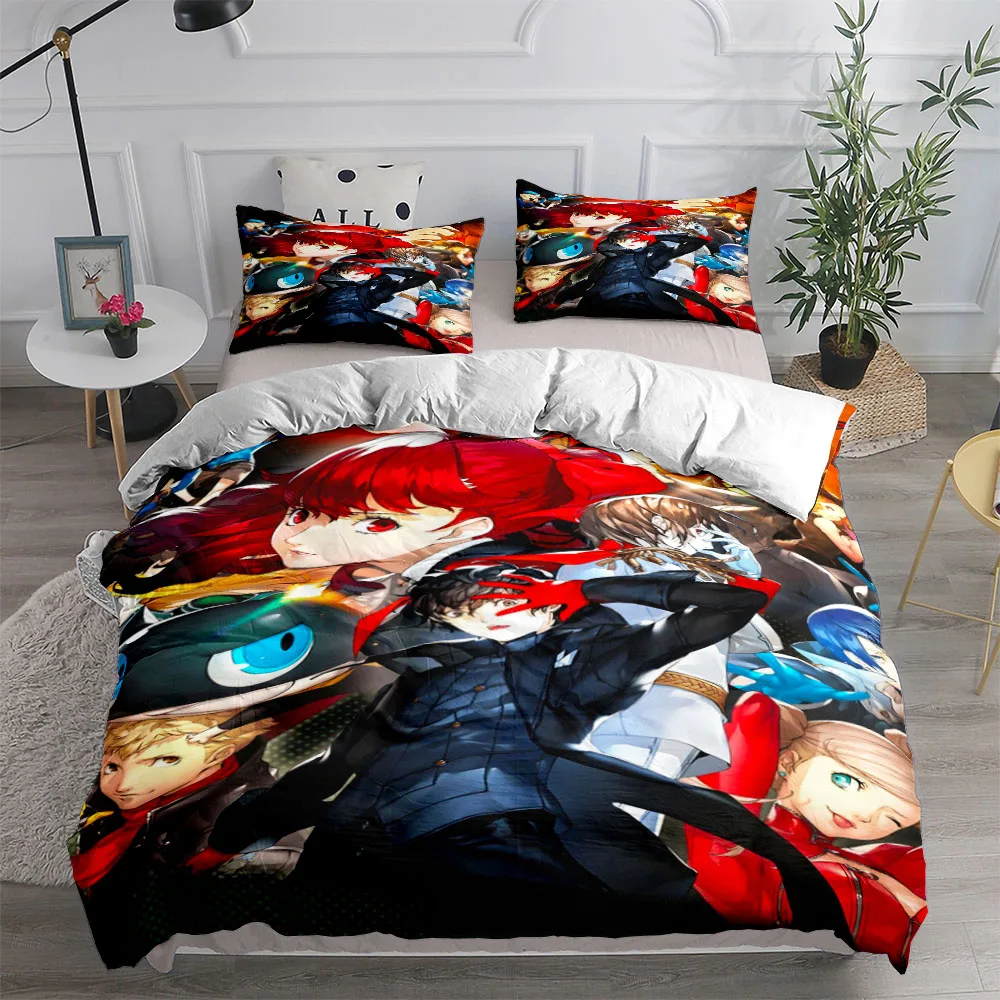 Persona 5 Set Copripiumino King Queen Double Full Twin Set Biancheria Da Letto Singola