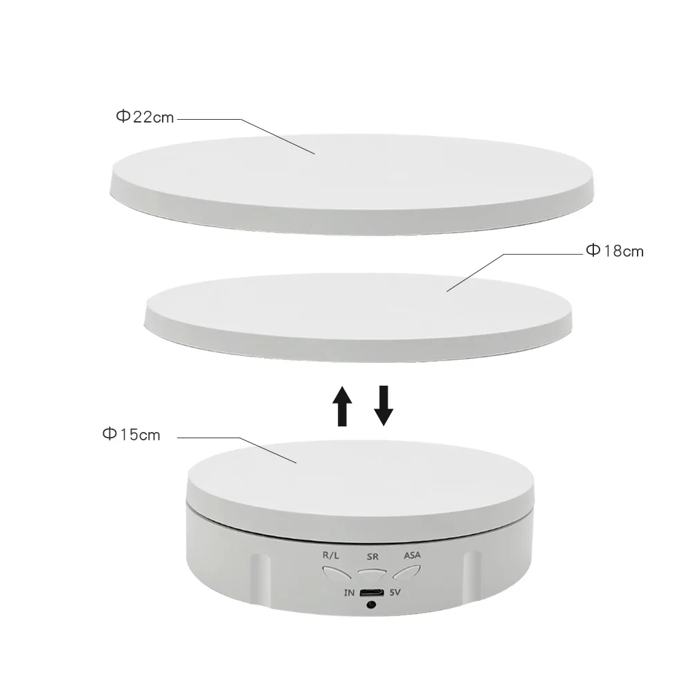 3 Speeds Electric Rotating Visualizer 360&deg; Turntable Regulation USB Charge Display Stand For Video Shooting Prop Jewelry Shoes jewelry display stand rotating display stand rotating turntable plate
