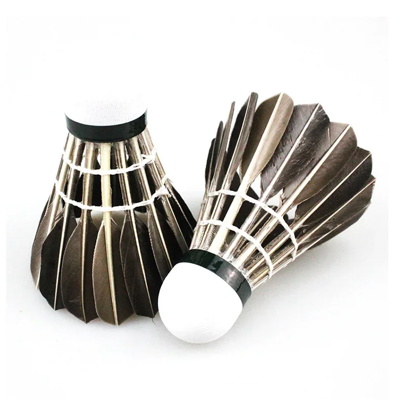 Goose Feather Shuttlecocks Resistant Cork Ball Head Badminton for Outdoor Amateur Training 12Pcs/Set