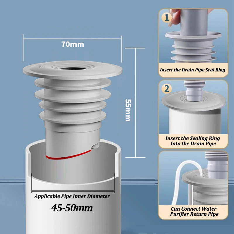 Silicone Anti-Odor Floor Drain Stopper and Seal Plug