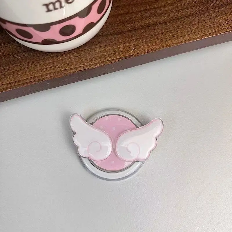Wing Cartoon Magnetic Griptok Phone Stand with Wireless Charging Capability