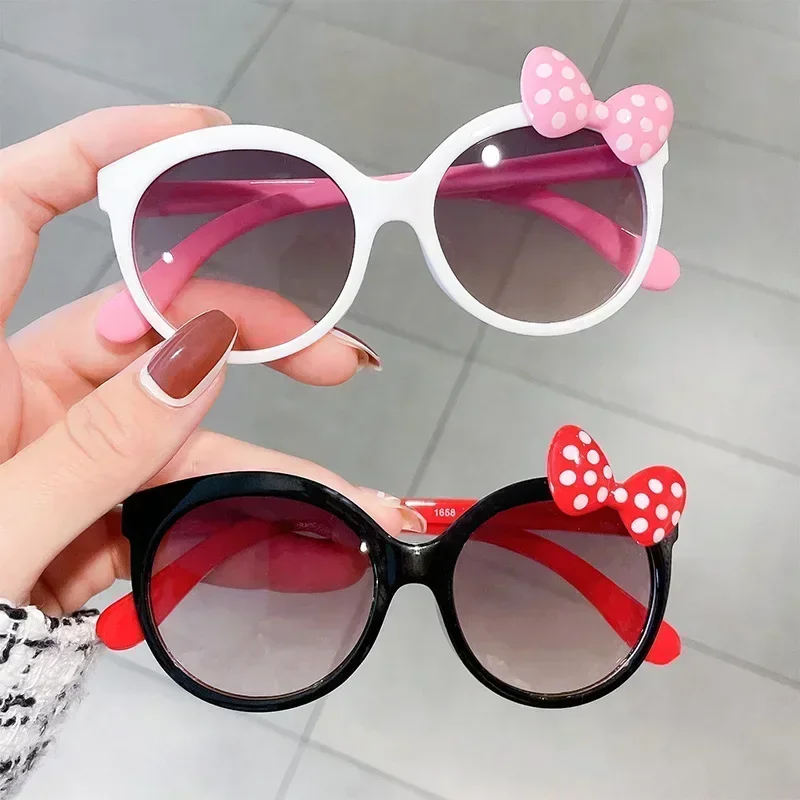 New Kids Sunglasses Girls Boys Shiny Bowknot Sun Glasses Lovely Cat Children Eyewear Fashion Gradient Eyeglasses UV400