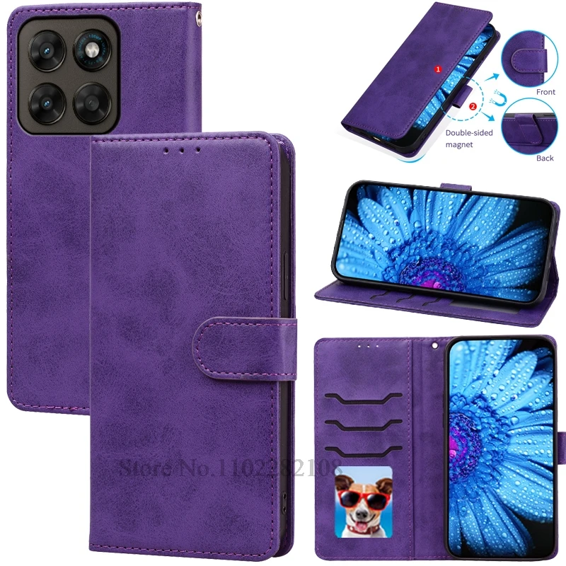 Leather Flip Wallet Case - Stylish Magnetic Book Cover