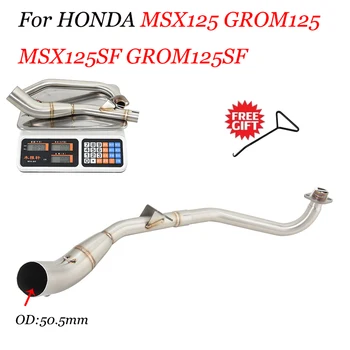 For Honda GROM125 MSX125 GROM125SF MSX125SF 2023 Exhaust Slip on Motorcycle Muffler Full Systems Front Pipe Header Modified Link