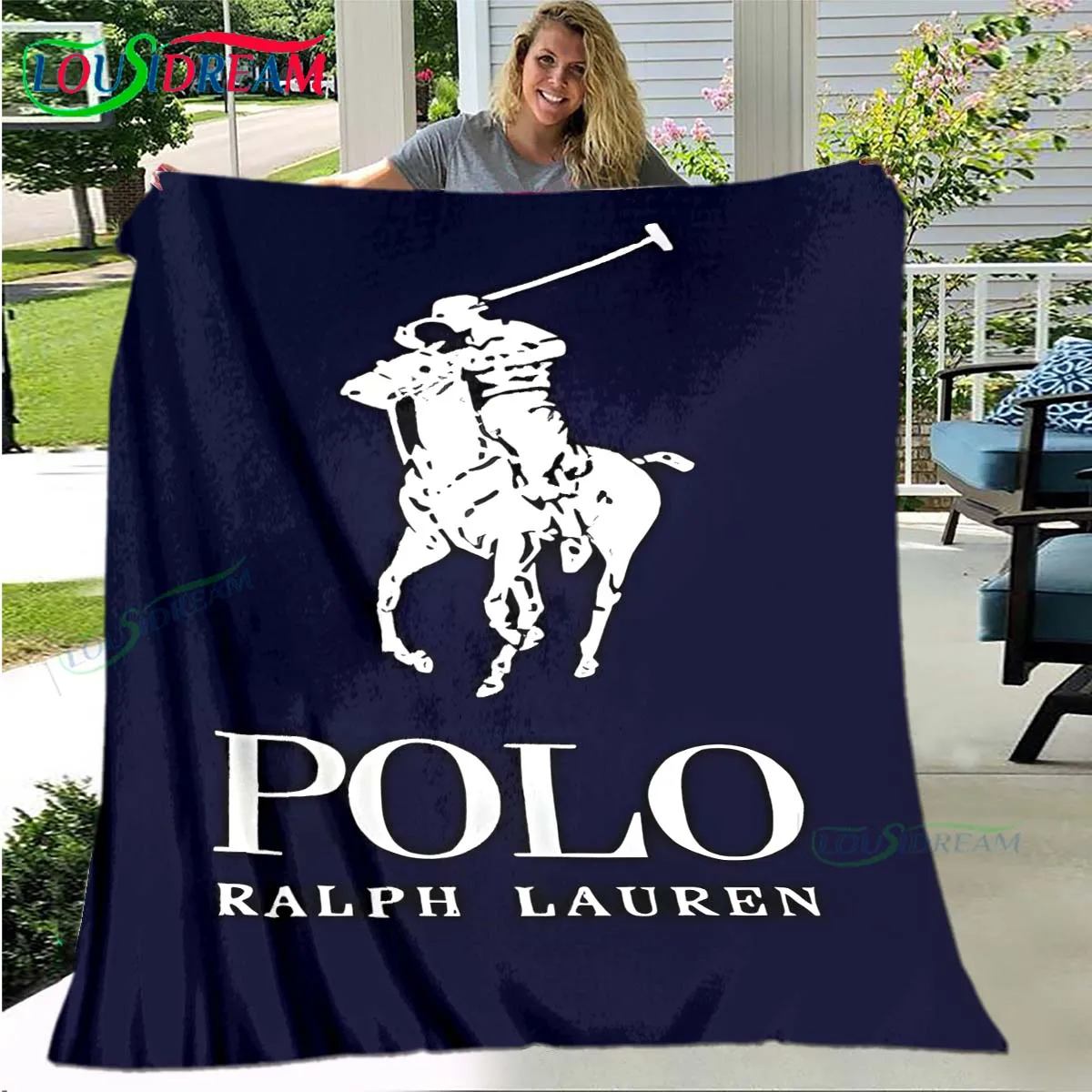 PoloRalphLaurenFlannelBlanketBedCartoonThrowSoftCartoon