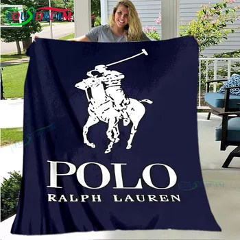 Polo Ralph Lauren Flannel Blanket Bed Cartoon Throw Soft Cartoon Printed Bedspread Bedspread Sofa Picnic Blanket