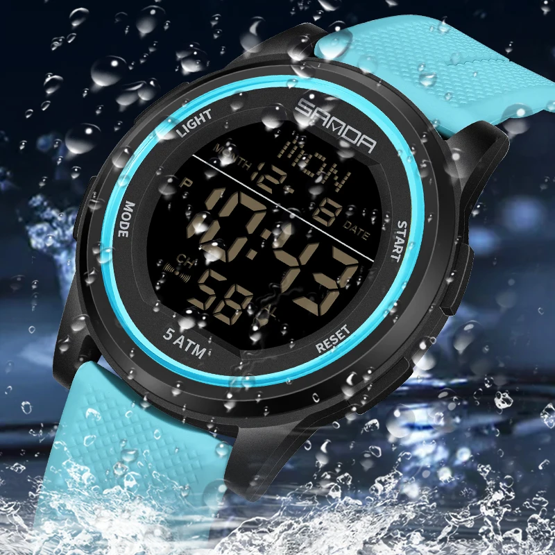SANDA Trendy Water-Resistant Digital Sports Watch
