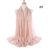 Musulman en mousseline de soie Hijab femmes bulle en mousseline de soie écharpe pour femmes dames voile musulman Islam couleur unie malaisie Musulman Wrap foulards