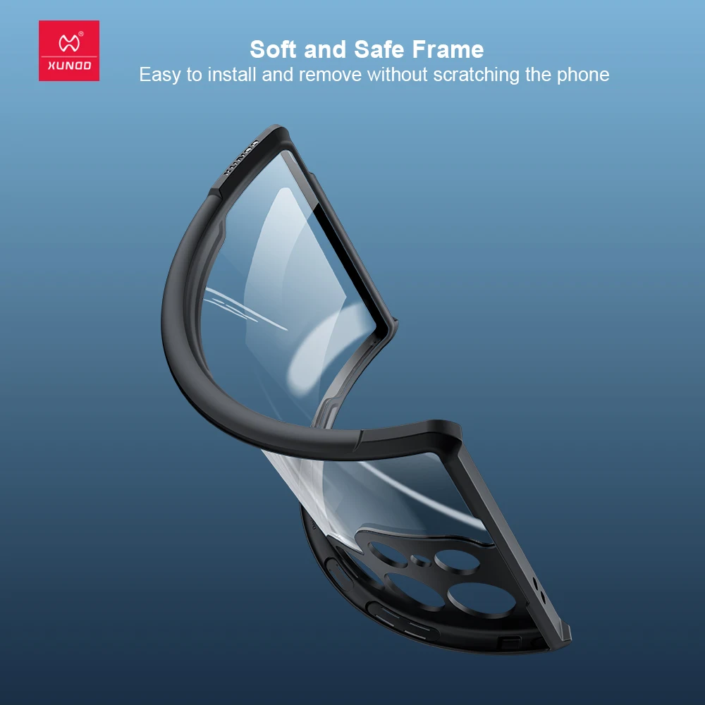 Xundd 케이스 삼성 갤럭시 S24 S25 S26 울트라 S23 S22 S21 노트 20 울트라 S24 플러스 케이스, 에어백 충격 방지 쉘, 후면 투명 커버