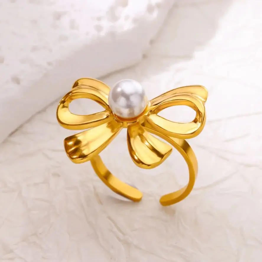 Stainless Steel Bow Rings for Women