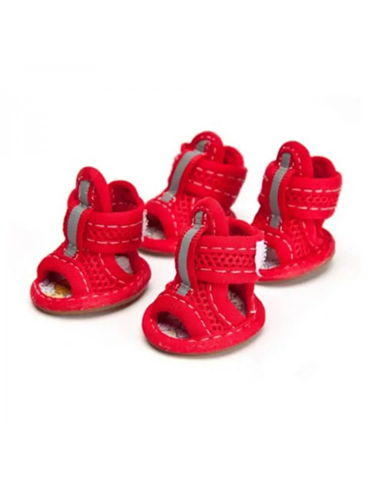 

Pet cute non-slip puppy shoes pet candy color hot dog casual spring and summer breathable soft mesh sandals