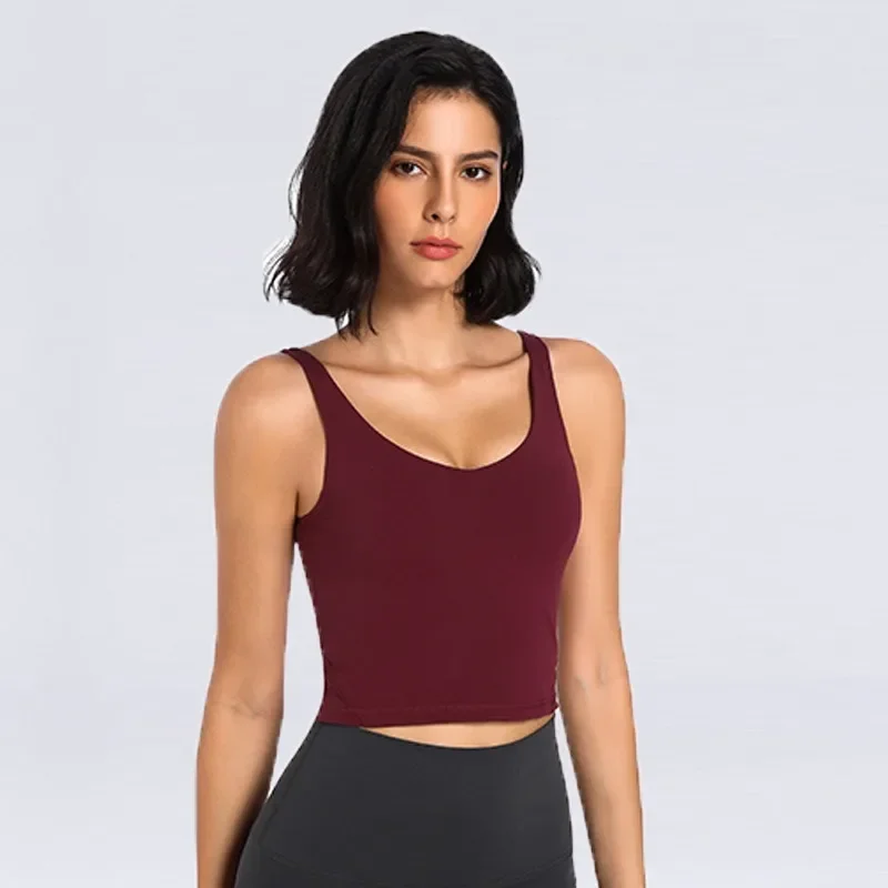 Lemon Women Passion U-Back Yoga Bras Buttery Soft Workout Gym Racerback Crop Tank Sports Sleeveless Shirt Female Athletic Tops
