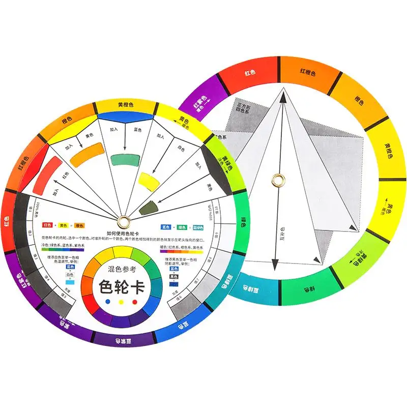 페인팅용 종이 카드 휠, 원형 크로매틱 눈썹 페인팅 디자인 네일, 전문 안료 메이크업 용품, 72 색