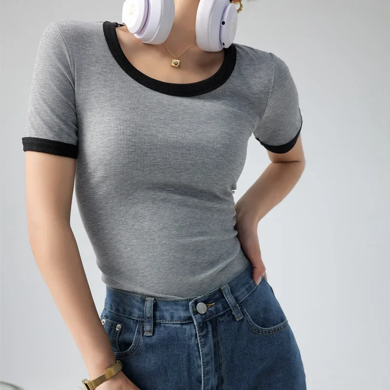 

Short sleeve summer pregnant women 2021 new pullover round neck T-shirt GRAY22