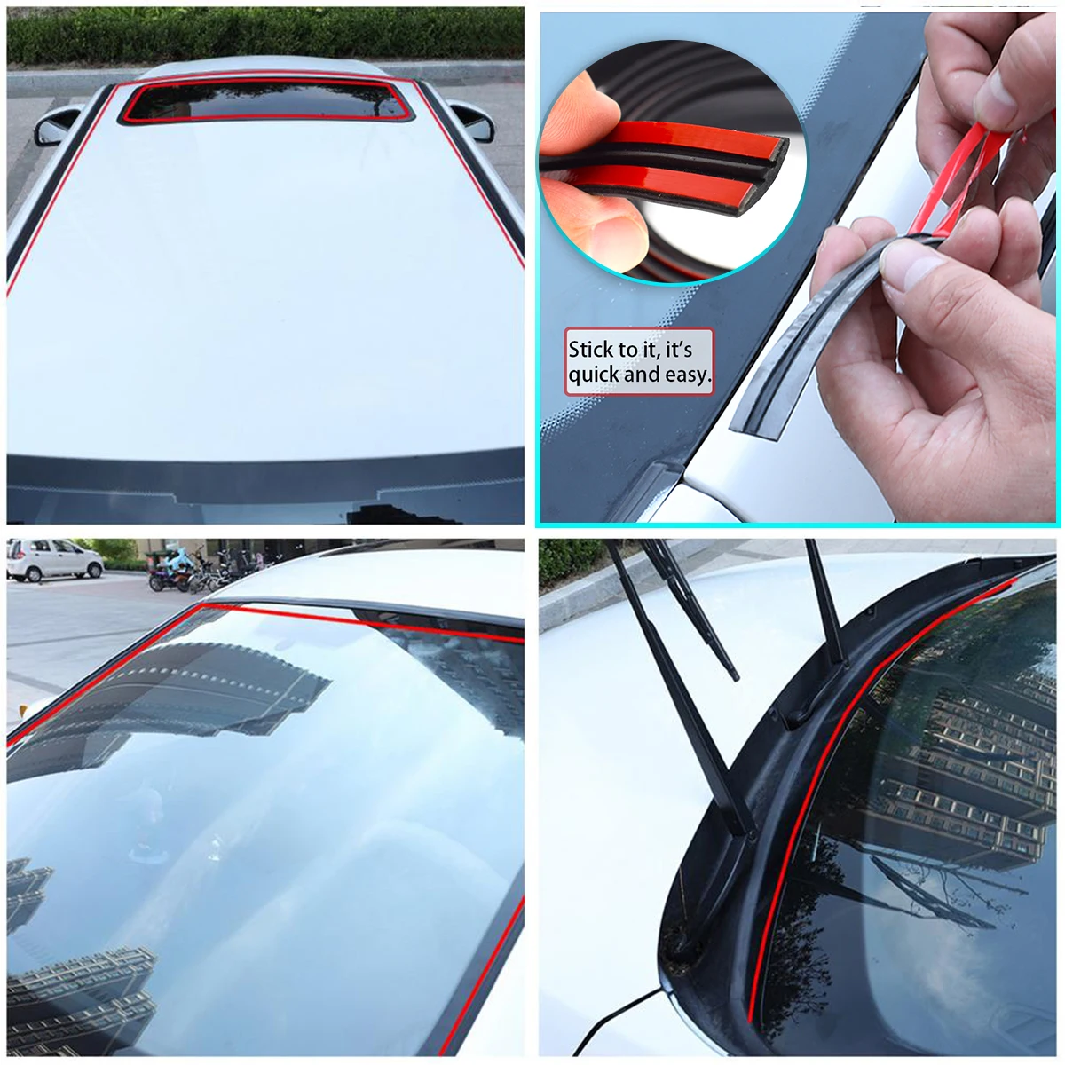 Auto Fenster Glas Protector Dichtung Streifen Noise Gummi Auto Tür Weathers  Windschutzscheibe Rand Abdichtung Streifen Aufkleber Auto Zubehör -  AliExpress