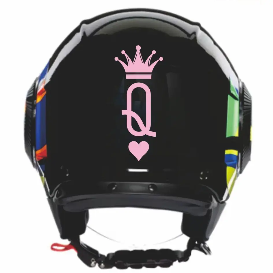 Hot Motor Helmet Sticker Queen Vinyl Decals For Motorcycle Helmet Decal Decor Poker Royal Q Stickers Car Window