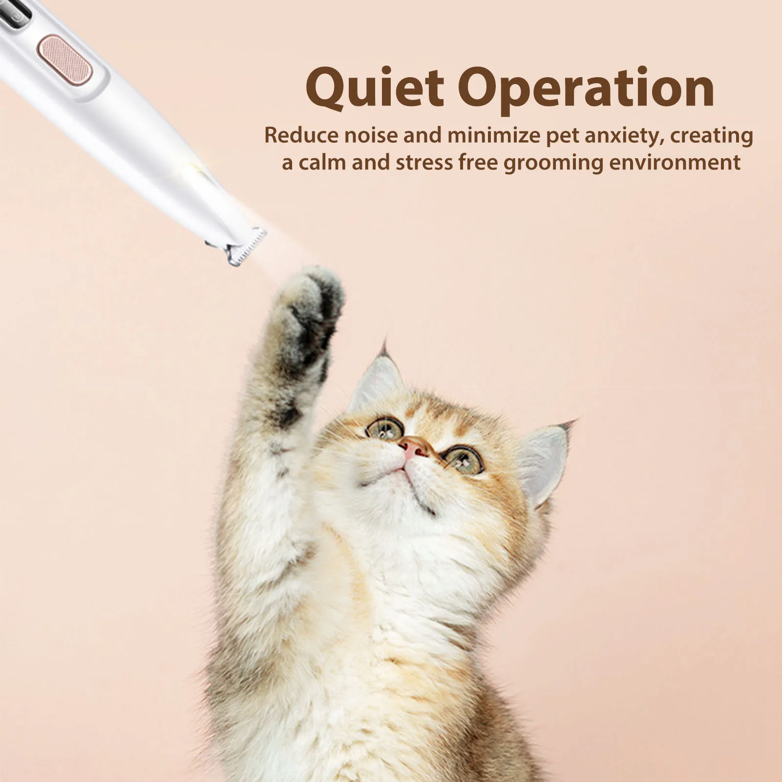 Dog Paw Hair Trimmer Pet Paw Trimmer with LED Light Efficient Low Noise Rechargeable Electric Dog Hair Clipper for Pets