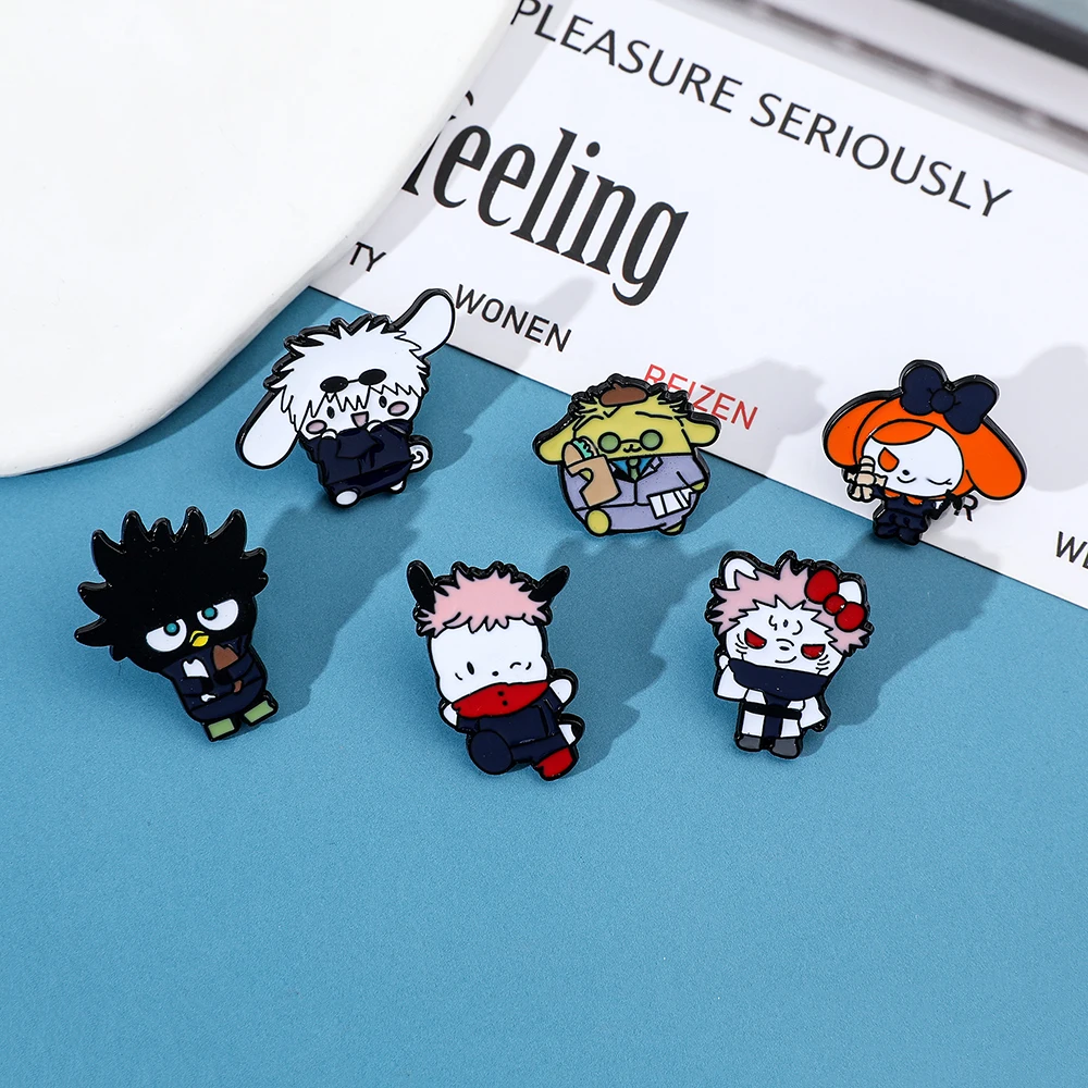 Creativity Sanrio Cosplay Jujutsu Kaisen Enamel Brooch Cute Hello Kitty  Kuromi Lapel Pins for Women Bag Pins Accessories - AliExpress