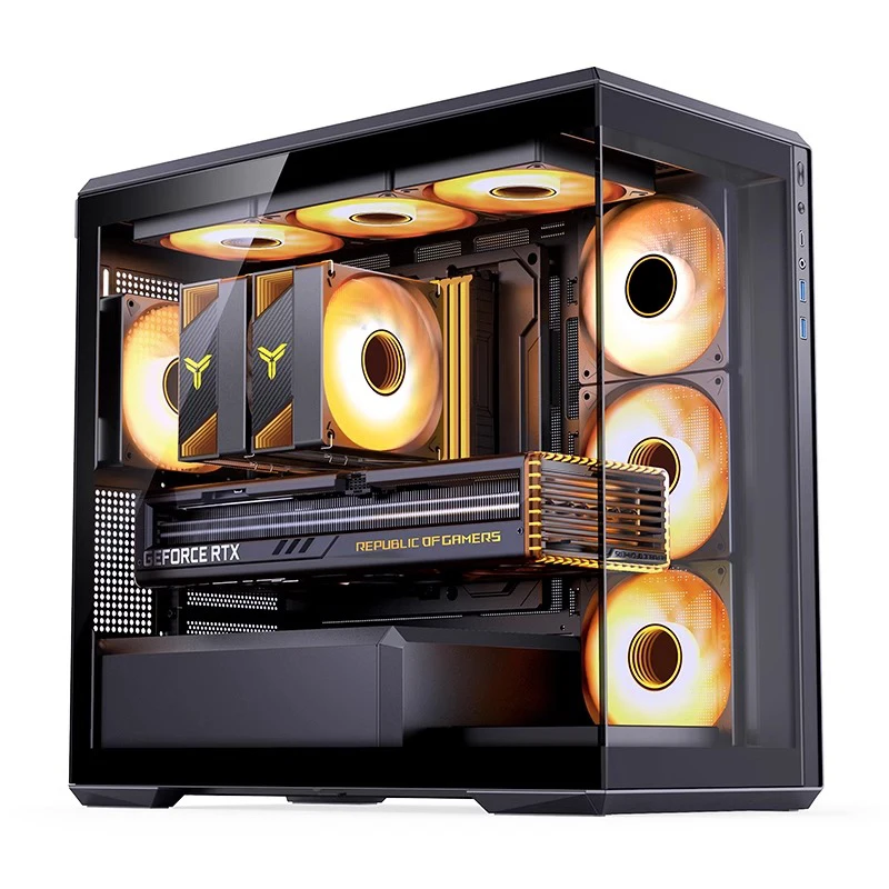 D301 M-ATX Chassis Sea View Room Straight Glass Transparent Support 360 Water-Cooled Back Plug Motherboard PC Game Case