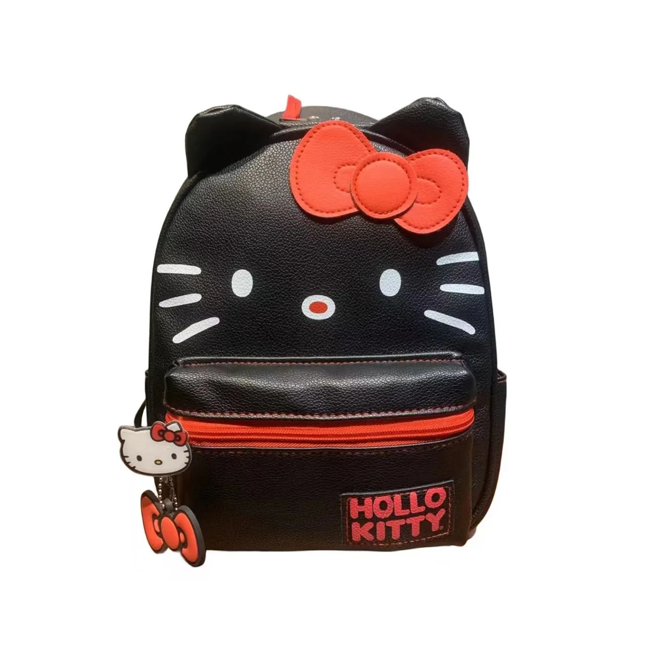 Kawaii Sanrio Hello Kitty Mini Backpacks for Girls Teens Women Purses PU Leather Casual Daypack Shoulder Bag with Pendant