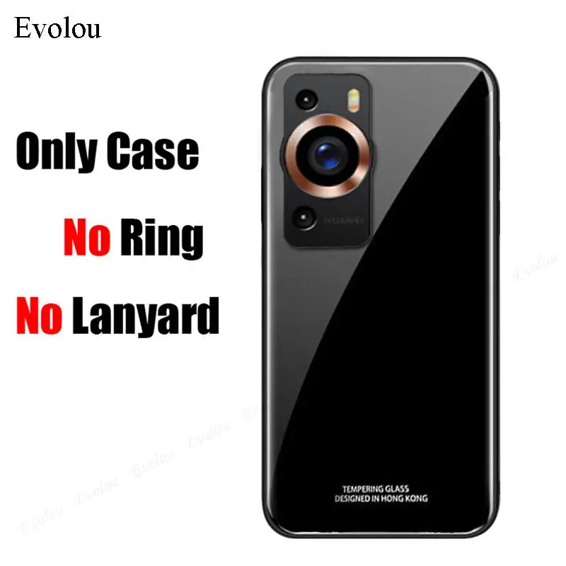 Magnetic Ring Stand Holder Shockproof Case with Tempered Glass and Lanyard