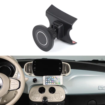 Car mobile phone stand 360° central control air outlet stand Rubber surface fixed bracket Accessories Fit for Fiat 500 2007+ 1