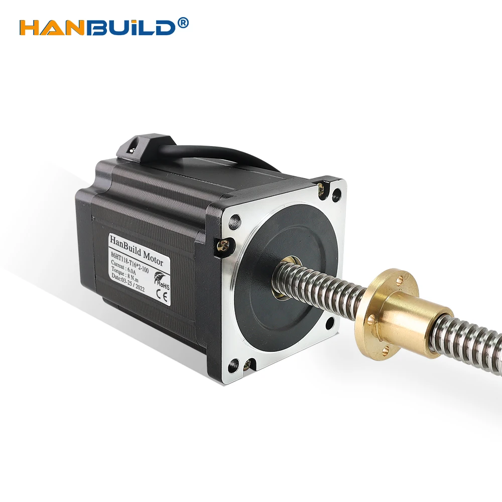Nema34 phase2 8N.M 6.0A 86HT118-T16 나사 모터 100-500MM nema34 1.8도 118MM 3D 프린터 모니터 장비용