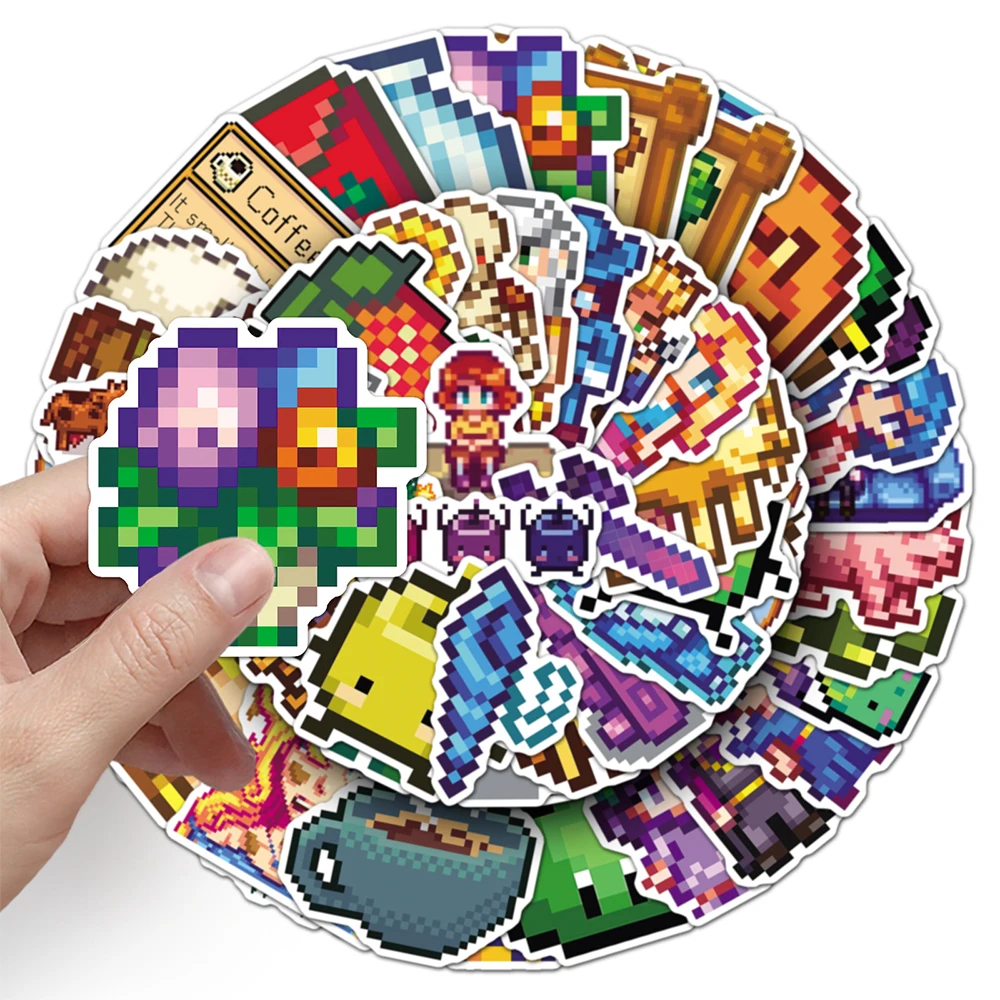 Classic Pixel Game Cartoon Stickers - 10/30/50pcs Funny Decals for Water Bottles, Laptops, and Phones - Wholesale Collection