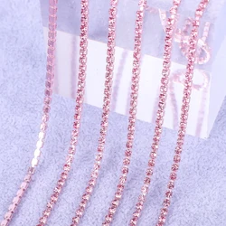 Elegant Gold Crystal Rhinestone Chain Decoration - SS8(2.5mm) (Pink)