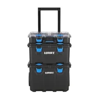 USA Stack System Mobile Toolbox for Storage & Organization 3 Piece Resin Plastic Modular Toolbox System 1