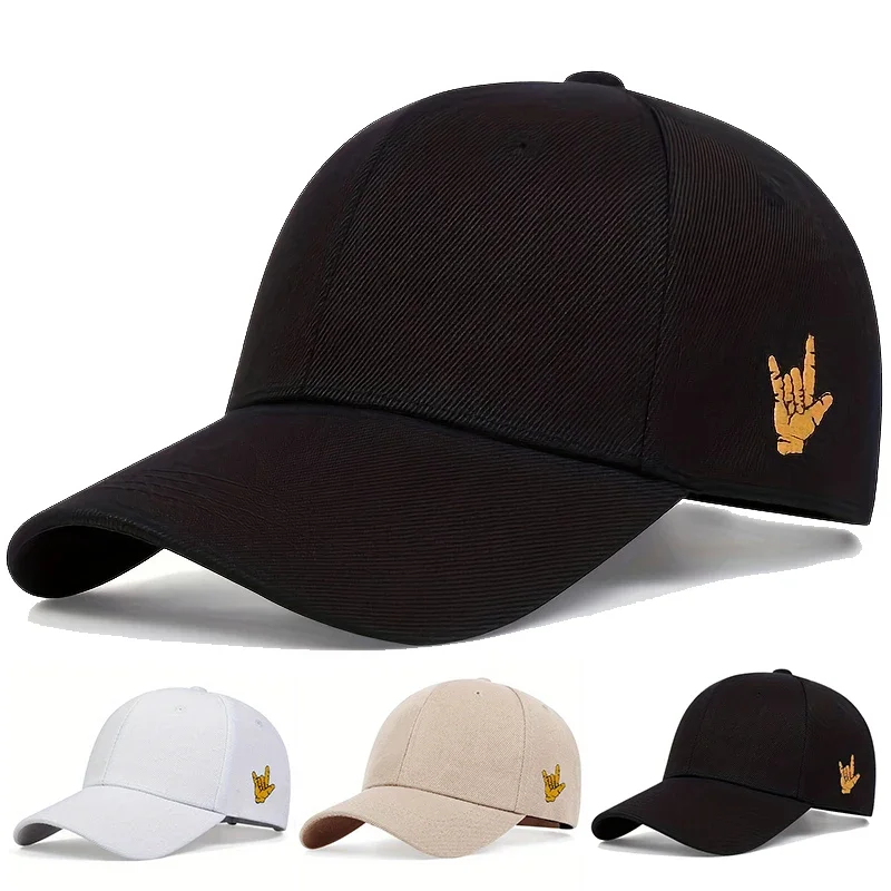 Unisex Seite Finger Stickerei Baseball Caps Frühling Und Herbst Im Freien Einstellbare Casual Hüte Sonnenschutz Hut Sport Kappe